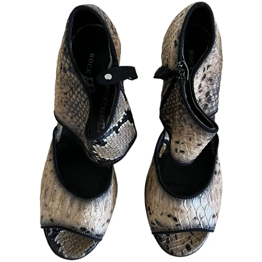 Rock & Republic Y2K Snakeskin Platform Wedge Heels Size 7